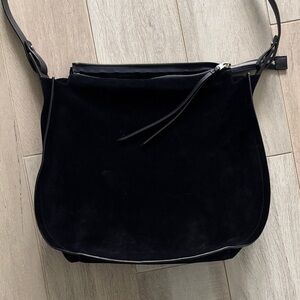 Navy blue All Saints Suede cross body/hobo Bag in like new condition